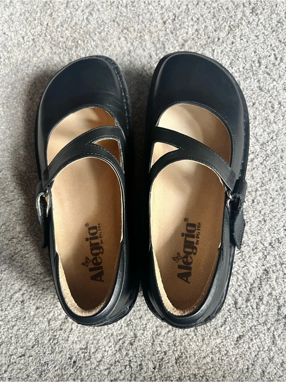 Alegria by PG Lite Dayna Size 37 Black Leather Mary Jane Shoes DAY-601